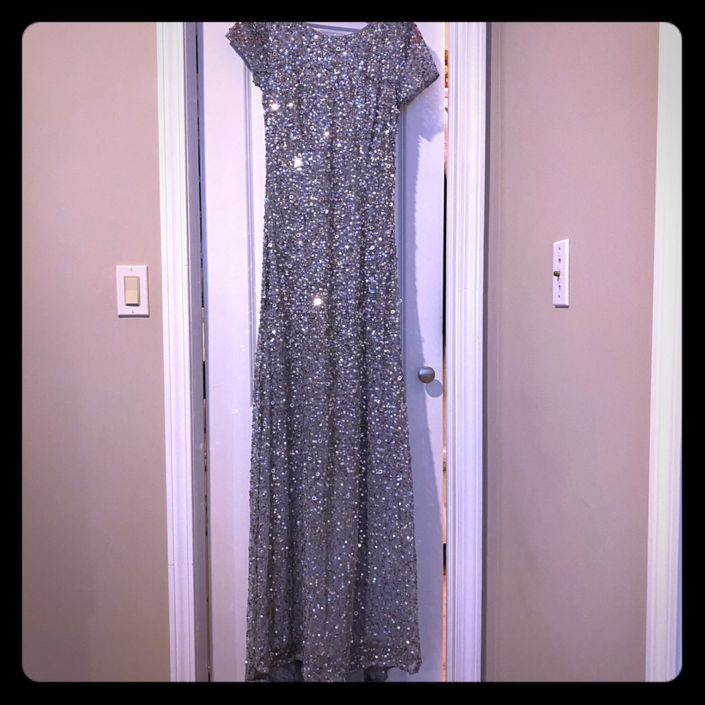 Adrianna Papell long beaded gown